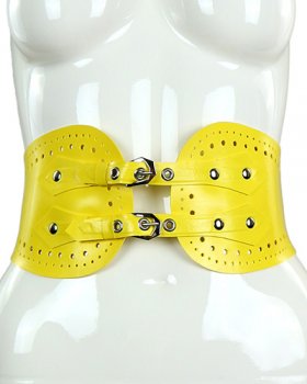 LATEX WAIST BELT WITH LACE PATTERN