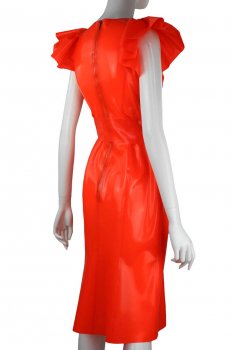 Latex Kleid mit V-Ausschnitt