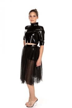 LATEX CROPPED TURTLENECK