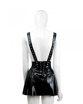 LATEX Belt with ruffleskirt and rivets