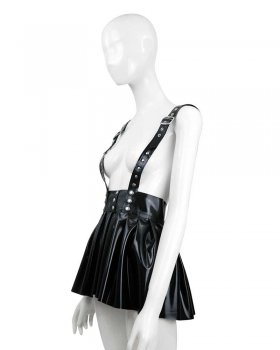 LATEX Belt with ruffleskirt and rivets