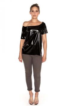 LATEX T-SHIRT U-BOOT AUSSCHNITT