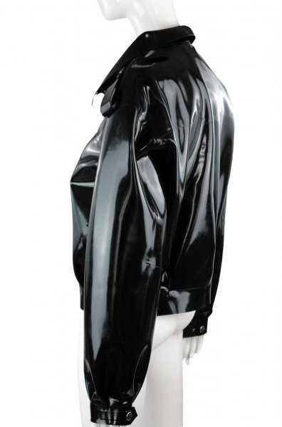 latex biker jacke