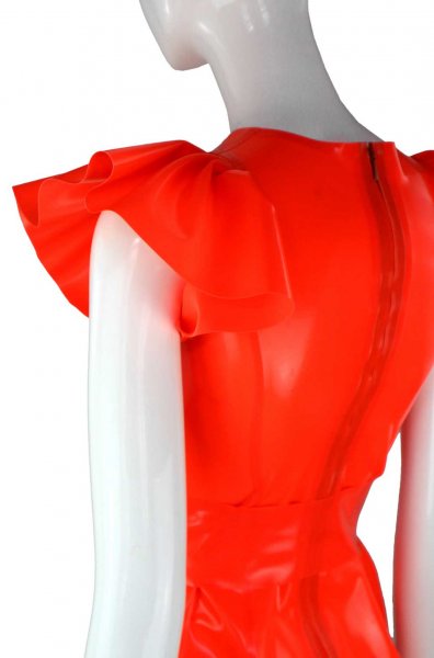 Latex Kleid mit V-Ausschnitt