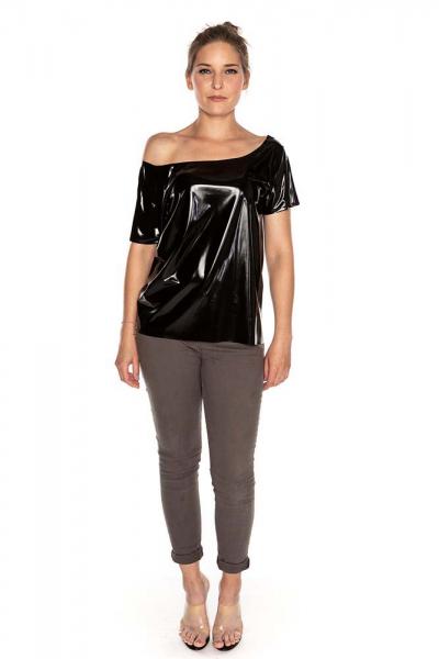 LATEX T-SHIRT U-BOOT AUSSCHNITT